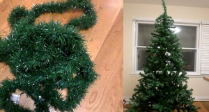 Tinsel and tree