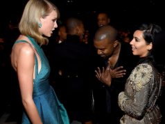 Taylor Swift with Kim Kardashian and Kanye West