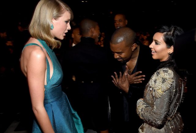 Taylor Swift with Kim Kardashian and Kanye West