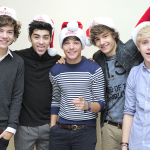 Celebrities wearing santa hats