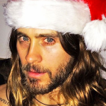 Celebrities wearing santa hats