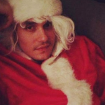 Celebrities wearing santa hats