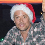 Celebrities wearing santa hats