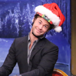 Celebrities wearing santa hats