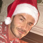 Celebrities wearing santa hats